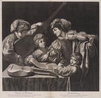 KG 11053
<br/>
Muziekconcert door vier jongens
<br/>
<em>Picart, Etienne (Le Romain) (1632-1721)</em>